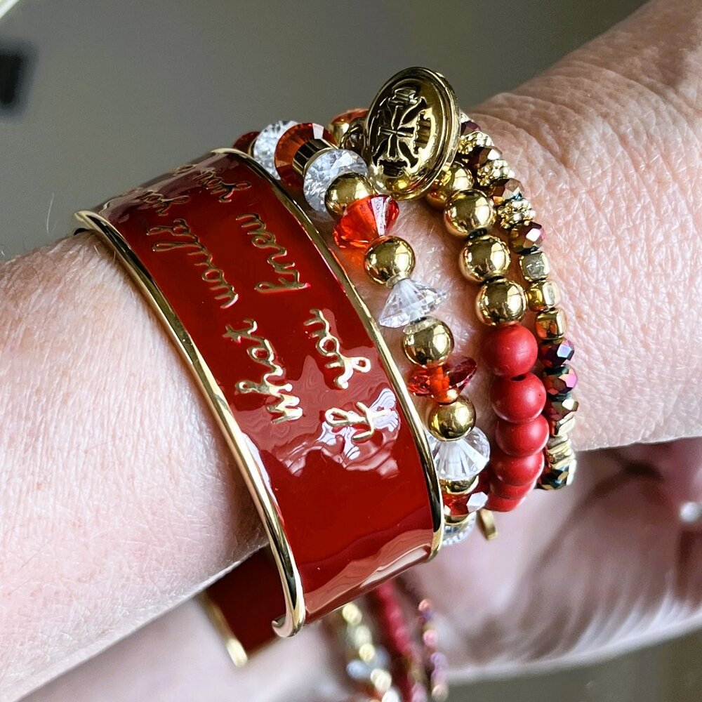 Rustic Cuff Set Of Four Stackable Bracelets Set I… - image 4